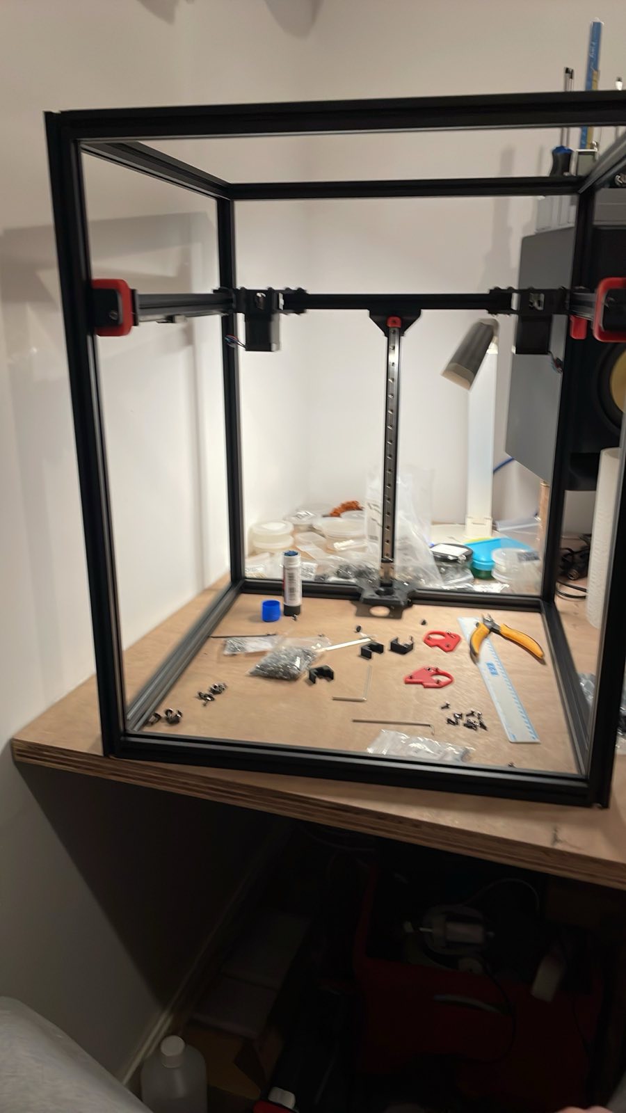 Trident frame with motors, idlers and Z rails